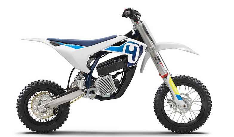 Husqvarna EE5 on showroom with blue and white coloring