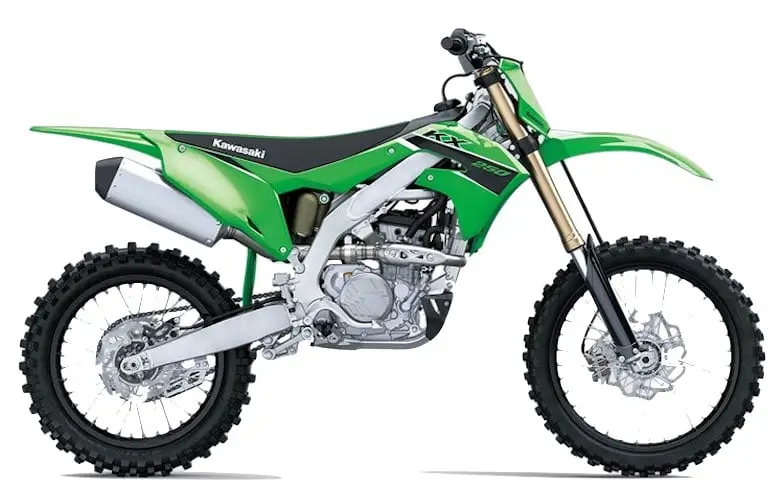Best beginner dirt bikes for motocross - Third place: Kawasaki KX250