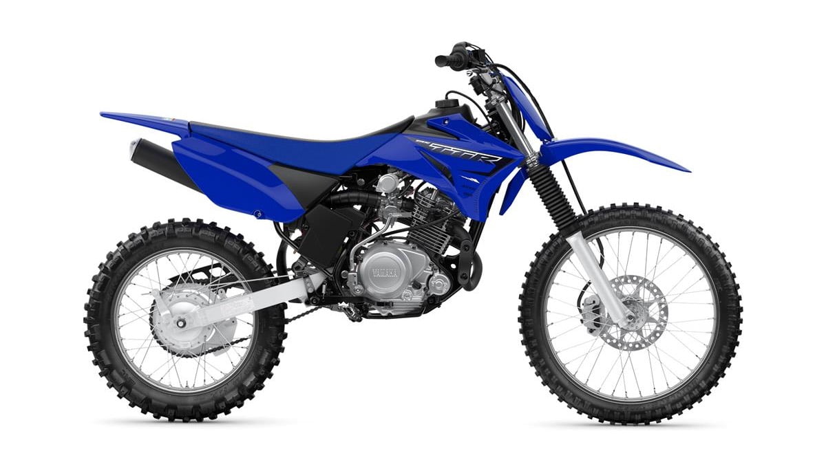 Side view of the second best trail dirt bike for short women Yamaha TT-R125LE